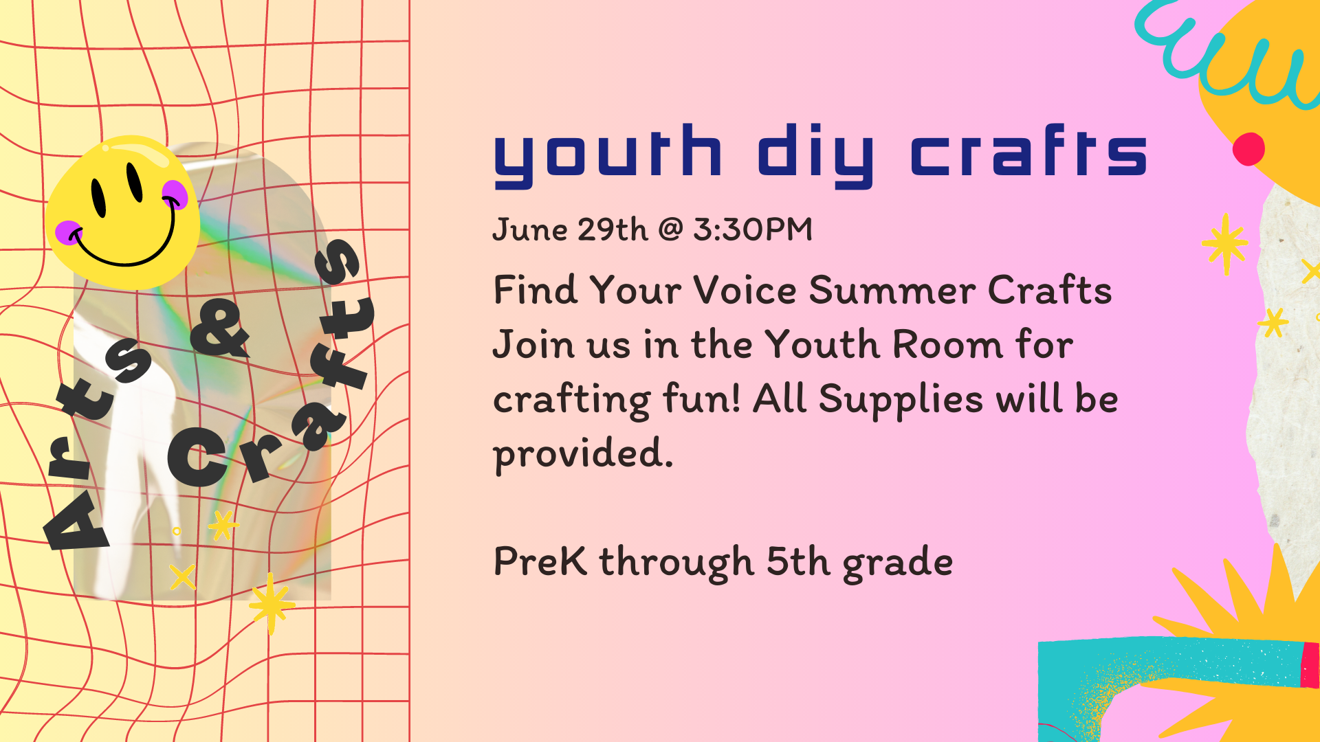 Youth DIY Crafts: Find Your Voice Summer Crafts June 29 3:30 PM    